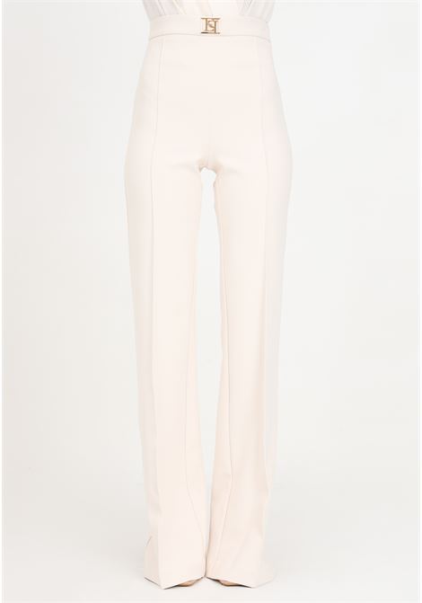 Women's butter trousers in stretch crepe ELISABETTA FRANCHI | PAT1541E2193